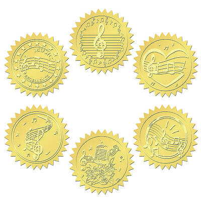 6 Patterns Aluminium-foil Paper Adhesive Embossed Stickers