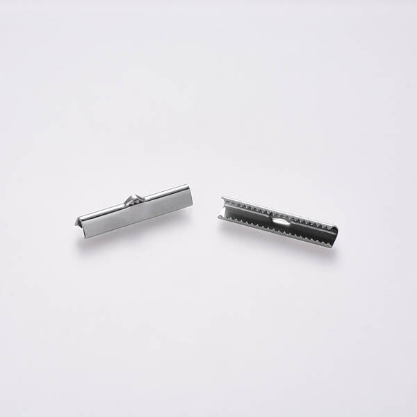 Non-Tarnish 304 Stainless Steel Ribbon Crimp Ends