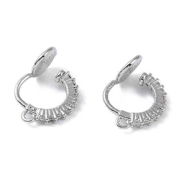 Brass with Cubic Zirconia Cuff Earrings Findings