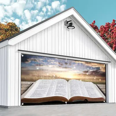 Aperturee Opening Book Plank Sunset Sky Garage Door Banner