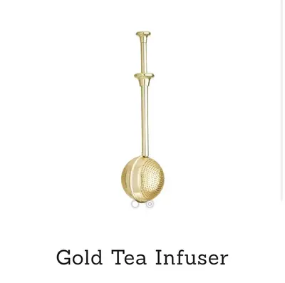 Gold Tea Infuser for Optimal Infusion - Long Handle Design for Cups and Mugs of Different Sizes - Filter