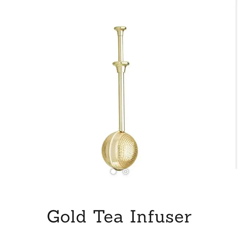 Gold Tea Infuser for Optimal Infusion - Long Handle Design for Cups and Mugs of Different Sizes - Filter