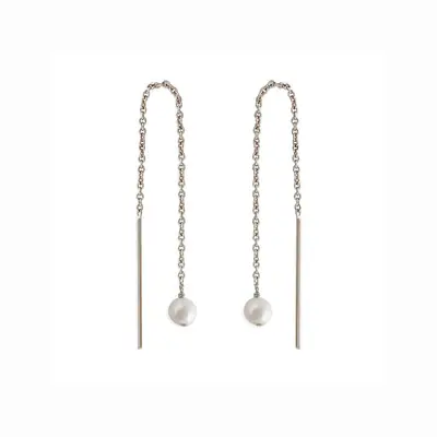 Paloma Pearl Threaders Silver | Size: 4 in.