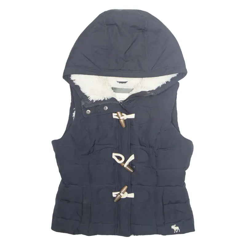 ABERCROMBIE & FITCH Womens Gilet Blue USA Hooded M