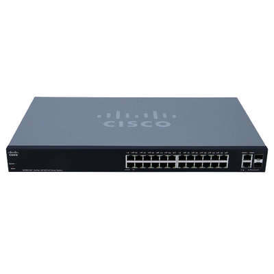 Cisco SF220-24P | Small Business 220 Series 24 x Ports PoE+ 10/100Base-T + 2 x RJ-45/SFP Ports Layer 2 Managed Rack-mountable...