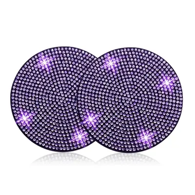 Artificial Rhinestone Car Cup Holder Coaster, Car Cup Holder Decorative Coaster, Car Interior Decoration Accessories for Wome...