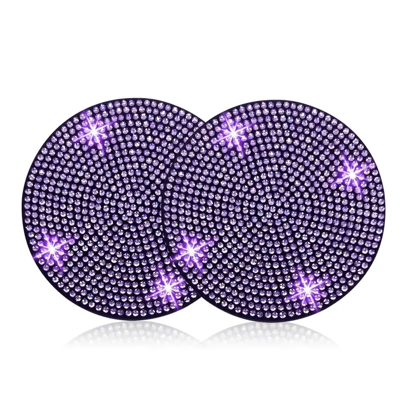 Artificial Rhinestone Car Cup Holder Coaster, Car Cup Holder Decorative Coaster, Car Interior Decoration Accessories for Wome...