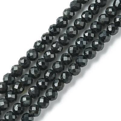 Natural Black Tourmaline Beads Strands