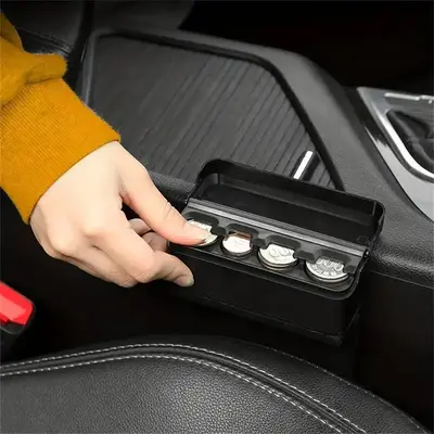 Car Coin Storage Box, Universal Car Coin Box, Multifunctional Car Coin Organizer, Car Interior Accessories For Stowing & Tid...