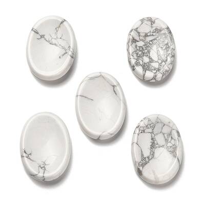 Oval Natural Howlite Worry Stone