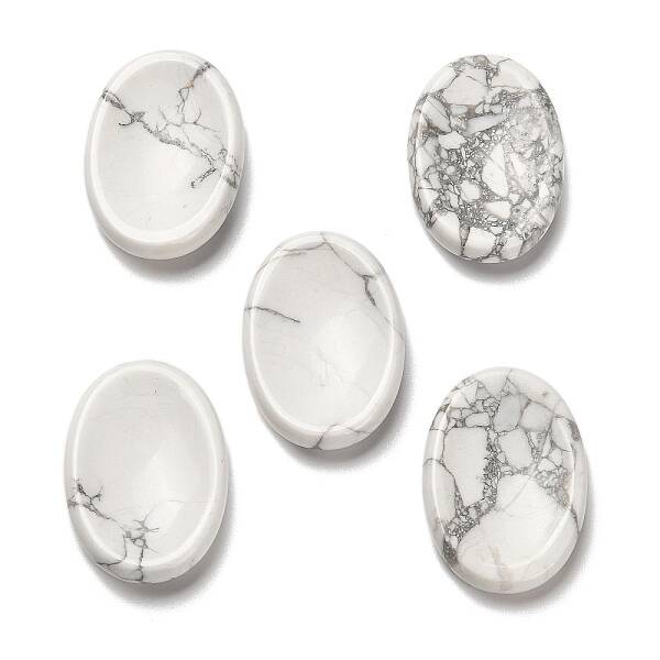 Oval Natural Howlite Worry Stone