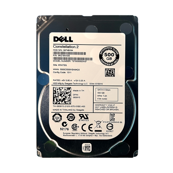 609Y5 Dell 500GB 6Gb/s SATA 7200 2.5-inch 64MB Hard Drive