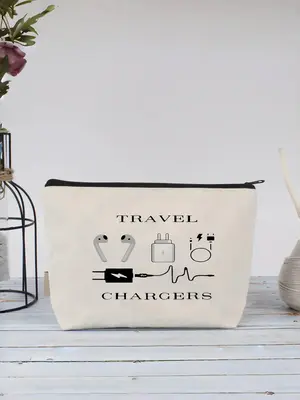 Travel Electronics Storage Bag, Casual Compact Versatile Cable Zipper Bag, Multifunctional Cable Storage Bag, Travel Essentia...