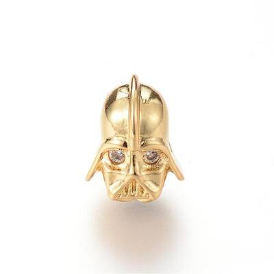 Brass Micro Pave Cubic Zirconia Beads