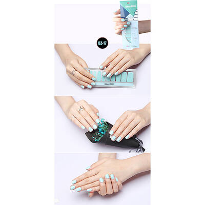 Glitter Solid Color Nail Polish Strips Stickers