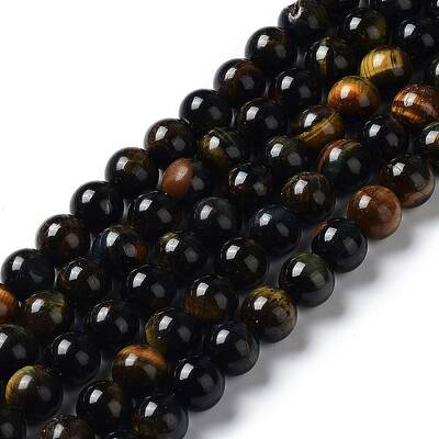 Natural Tiger Eye Dyed Beads Strands