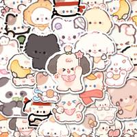 Cute Animal Pattern Sticker, 64pcs/set Waterproof Self Adhesive Decor Paper, Decor Sticker for Gift Greeting Card Water Bottl...