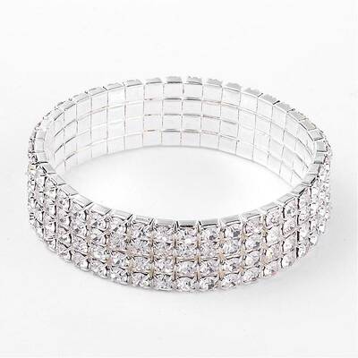 4 Row stretch Rhinestone Bracelet