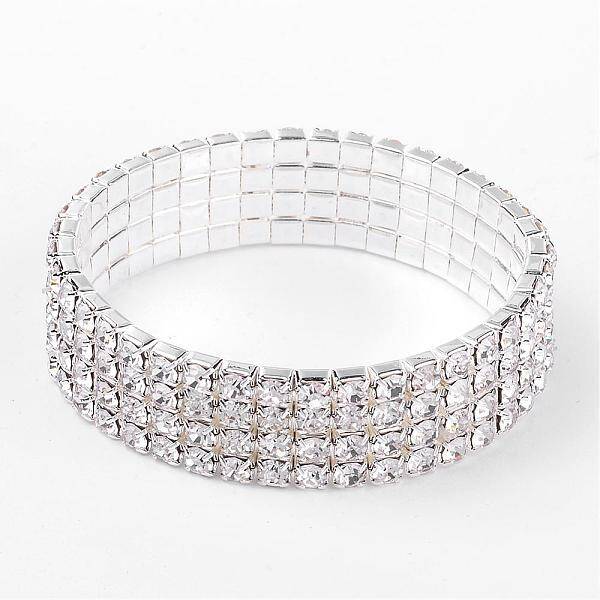 4 Row stretch Rhinestone Bracelet