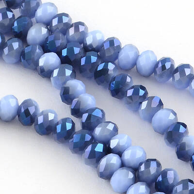 Electroplate Glass Faceted Rondelle Bead Strands