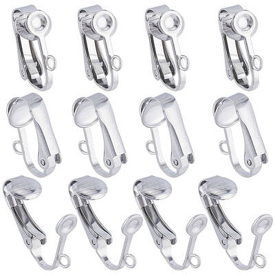 40Pcs 304 Stainless Steel Clip-on Earrings Findings