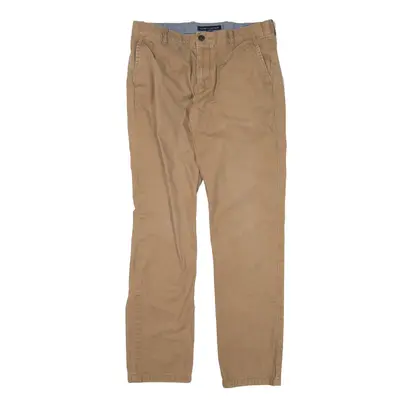 TOMMY HILFIGER Chino Trousers Brown Regular Straight Mens W32 L34