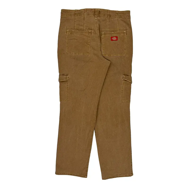 Dickies Cargo Trousers - 32W UK 12 Brown Cotton Blend | size: UK 12