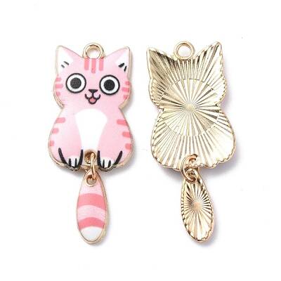 Light Gold Rack Plating Alloy Enamel Pendants