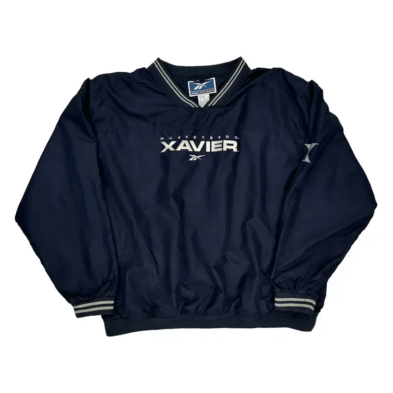 Xavier Musketeers Reebok Windbreaker - 2XL Navy Polyester