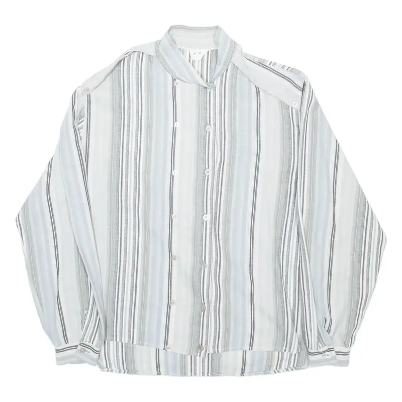 S&B Mens Shirt Grey Striped Long Sleeve M