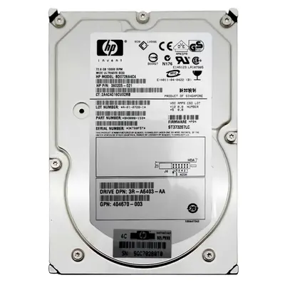 3R-A6403-AA HP 72.8GB Ultra-320 SCSI 10000 3.5-inch Hard Drive