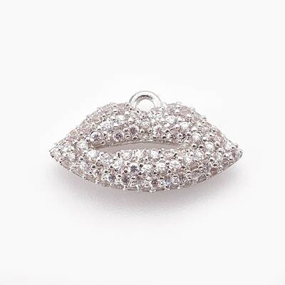 Brass Micro Pave Cubic Zirconia Pendants