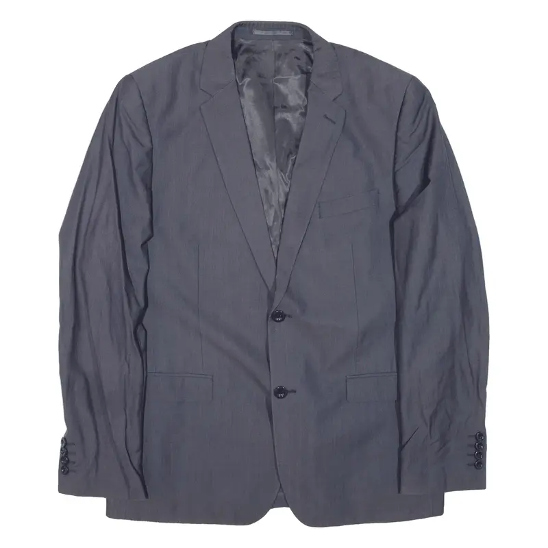 DKNY Slim Fit Blazer Jacket Blue Wool Mens L