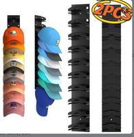 2Pack Hat Organizer for Baseball Caps, Hat Rack for Wall with Strong Adhesive Hold up to 20 Hats, Hat Hanger Holder Display f...