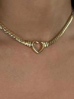 Heart Detail Pendant Necklace for Women, Trendy Titanium Steel Jewelry for Party, Daily Clothing Decor, Minimalist Romantic A...