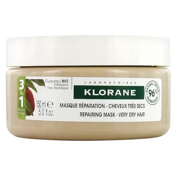 Maschera riparatrice per capelli secchi Cupuazu Klorane 150 ml