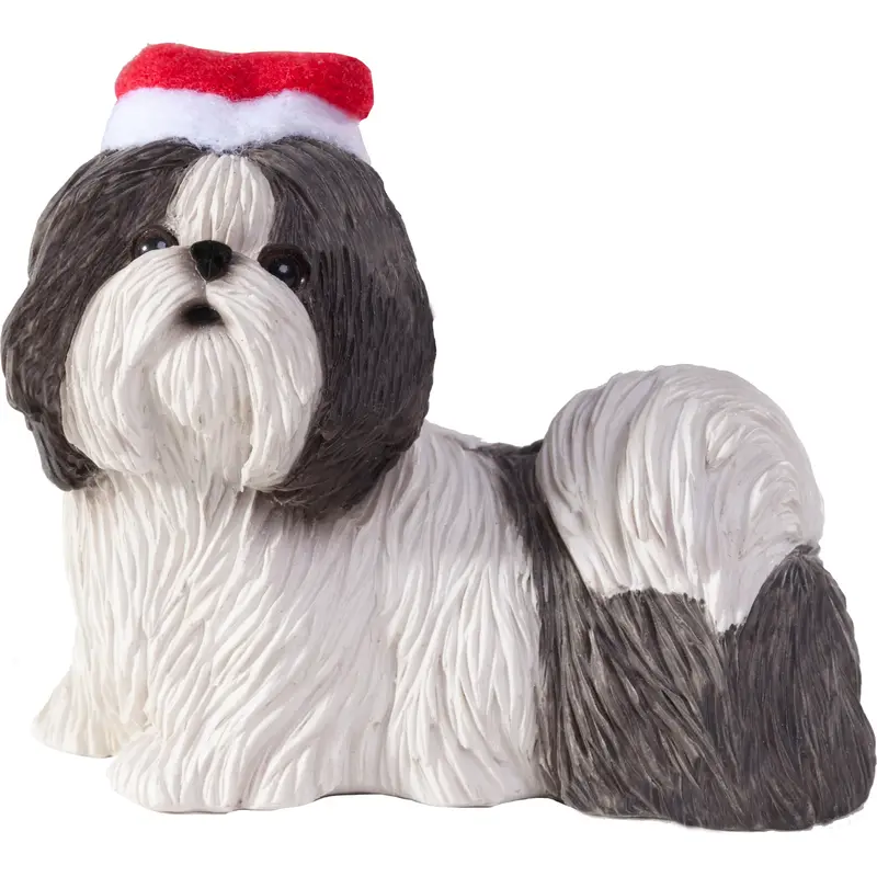 Sandicast Silver & White Shih Tzu Christmas Ornament