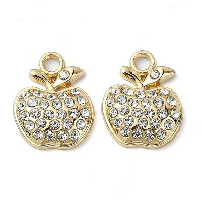 Golden Rack Plating Alloy Rhinestone Pendants