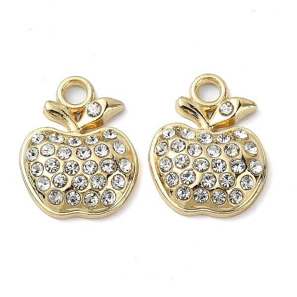 Golden Rack Plating Alloy Rhinestone Pendants