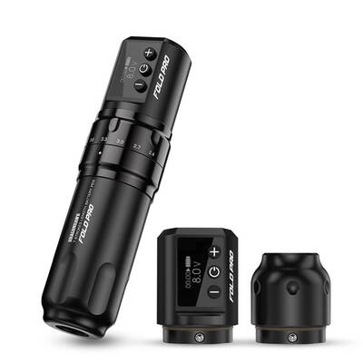 Dragonhawk Wireless Tattoo Pen Machine with 7 Stroke Lengths / Fold Pro (2 Batteries ver.)
