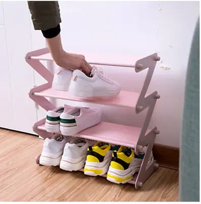 Dormitory simple iron shoe rack | Color: Pink