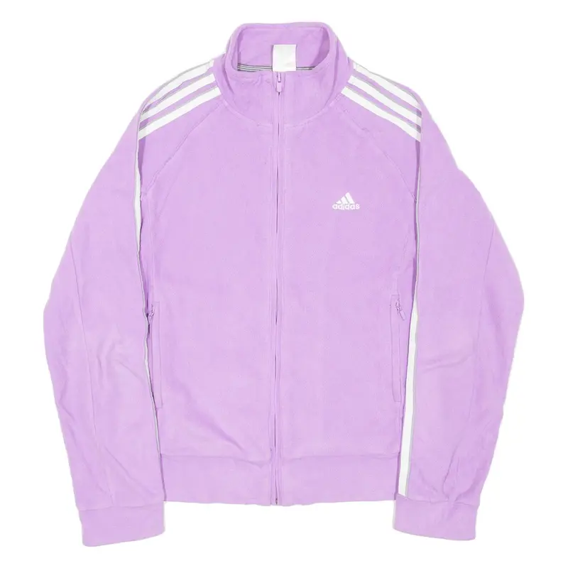ADIDAS Womens Fleece Jacket Purple UK 12