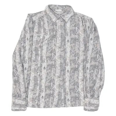 CHARLES VOGELE Womens Shirt Cream 90s Floral Long Sleeve M