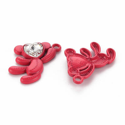 Spray Painted Alloy Rhinestone Pendants
