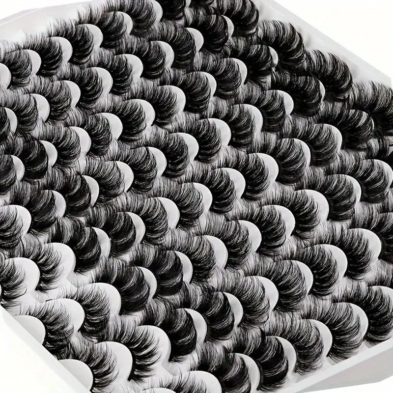 6 Styles False Eyelashes, 48 Pairs Wispy Cat Eye Look Faux Cluster Lashes, Natural Curling Eye Makeup Strip Lashes, Trending ...