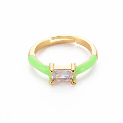 Brass Enamel Cuff Rings
