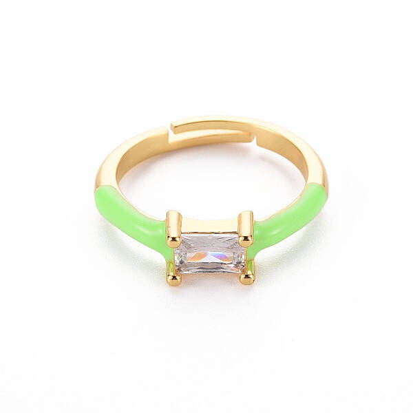 Brass Enamel Cuff Rings