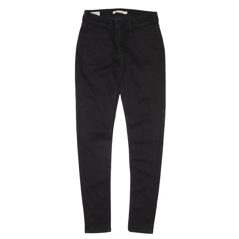 LEVI'S Premium Big E 710 Jeans Black Denim Slim Skinny Womens W24 L28