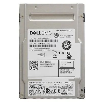 Dell 0GD3N0 | 1.6TB 2.5-inch 12GB/s SAS Triple-Level Cell Mixed-Use Hot-Pluggable Solid State Drive for PowerEdge G14 - G16 S...
