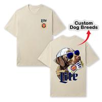 Custom Hunting Labrador Dog Shirt 2 Sided, Miller Lite Beer Printed T-Shirt Full Color For Men and Women, Gifts for Dog Lover...